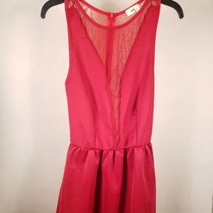 Women. Red. Sleeveless. Dress. Sheer front& back.